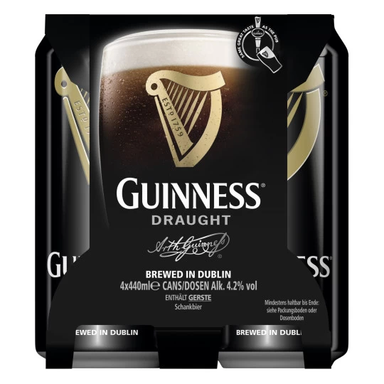 Guinness Draught Mit Floating Widget Dose 4x 0,44L